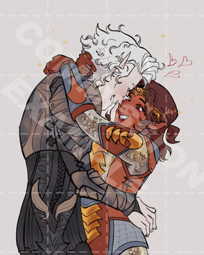 Half body, Color, Two Characters